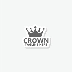 Crown logo sticker isolated on gray background