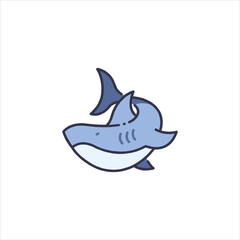 shark cartoon isolated on white