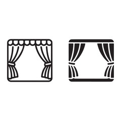 Stage drapes silhouette and outline