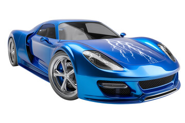 Velocity Blue: Modern Supercar with Electric Bolt Design