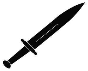 Dagger silhouette vector isolated on white background 