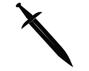 Dagger silhouette vector isolated on white background 