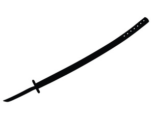 Katana silhouette vector isolated on white background 