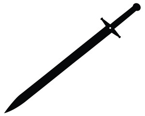 Longsword silhouette vector isolated on white background