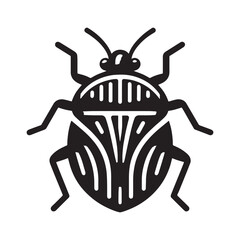 Secretive Stink Bug silhouette, an insect lurking with its stinky defense – Stink Bug illustration – Stink Bug vector – Insect silhouette

