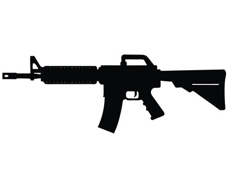 M4A1 silhouette vector isolated on white background