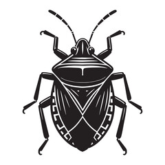 Defiant Stink Bug silhouette, standing its ground with its stinky weapon – Stink Bug illustration – Stink Bug vector – Insect silhouette

