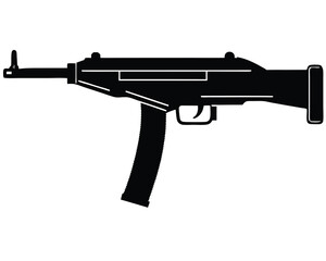 MP40 silhouette vector isolated on white background