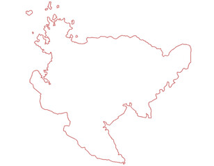 佐賀県　地図　白　イラスト