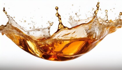 Whiskey Splash Isolated on White Background