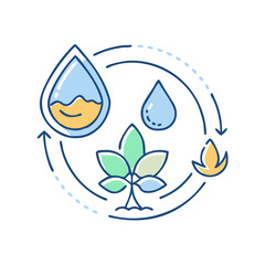 Obraz premium Plant growth with water and sustainability cycle.