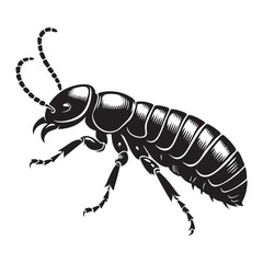 Relentless Termite silhouette, constantly eating away at wood – Termite illustration – Termite vector – Insect silhouette

