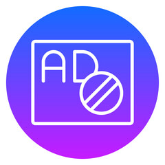 Minimalist Line Art Ad Blocker Gradient Circular Icon