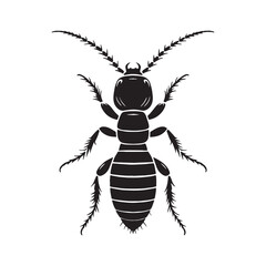 Invisible Termite silhouette, a hidden pest in your home – Termite illustration – Termite vector – Insect silhouette


