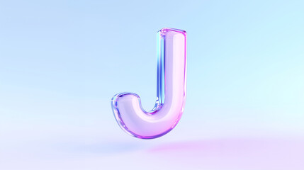 A vibrant and stylish letter "J" with a gradient effect. The letter seems to be a balloon