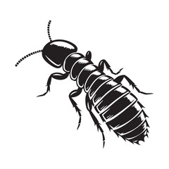 Stealthy Termite silhouette, a hidden destroyer of homes – Termite illustration – Termite vector – Insect silhouette

