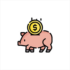 piggy bank and coin