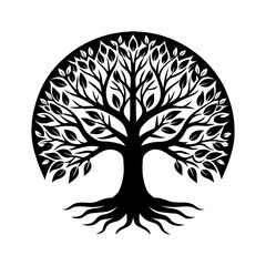 Naklejka premium Tree Of Life Silhouette vector illustration