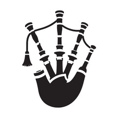 Folk Bagpipes silhouette, connecting traditions across time – Bagpipes illustration – Bagpipes vector – Musical instrument silhouette

