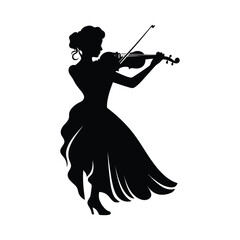 Silhouettes Set of Violinist, Art