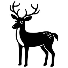 Fototapeta premium Animal reindeer silhouette vector illustrator 