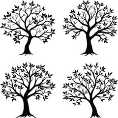 Obraz premium Tree Branch Silhouette vector illustration