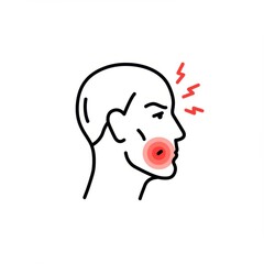 Thin Line Style Headache Icon Vector Graphic