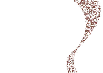 ハート柄の背景 茶系の3色 フチと単色 ハート