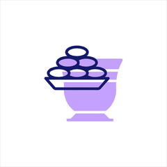 vector illustration of a bowl of tea