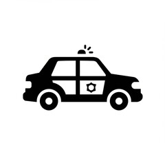 Fototapeta premium Bold Glyph Icon of a Police Car