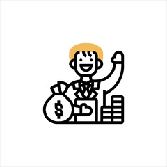 cartoon character of businessman
