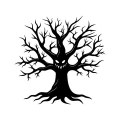Spooky Tree Silhouette vector illustration