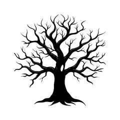 Spooky Tree Silhouette vector illustration