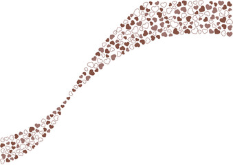 ハート柄の背景 茶系の3色 フチと単色 ハート