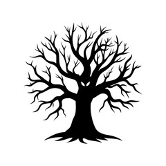 Spooky Tree Silhouette vector illustration