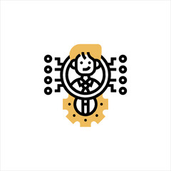 vector illustration of funny cartoon character