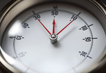 Fototapeta premium close up of a clock with red hands