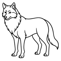 Minimalist Wolf Line Art Vector