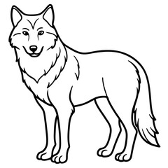 Minimalist Wolf Line Art Vector