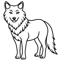 Minimalist Wolf Line Art Vector