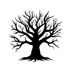 Spooky Tree Silhouette vector illustration