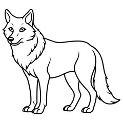 Minimalist Wolf Line Art Vector