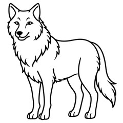 Minimalist Wolf Line Art Vector