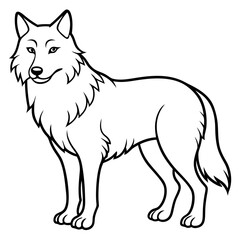 Minimalist Wolf Line Art Vector