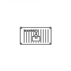 Obraz premium Crane and Shipping Container Icon: Logistics and Delivery Symbol