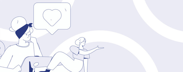 Flat vector illustration of business people operating work scene
