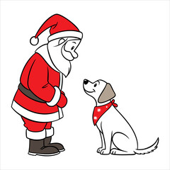 santa claus and dog