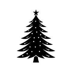 Simple Christmas Tree Silhouette vector illustration