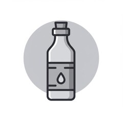 Simple Oil Bottle Icon Vector Illustration