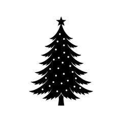 Simple Christmas Tree Silhouette vector illustration